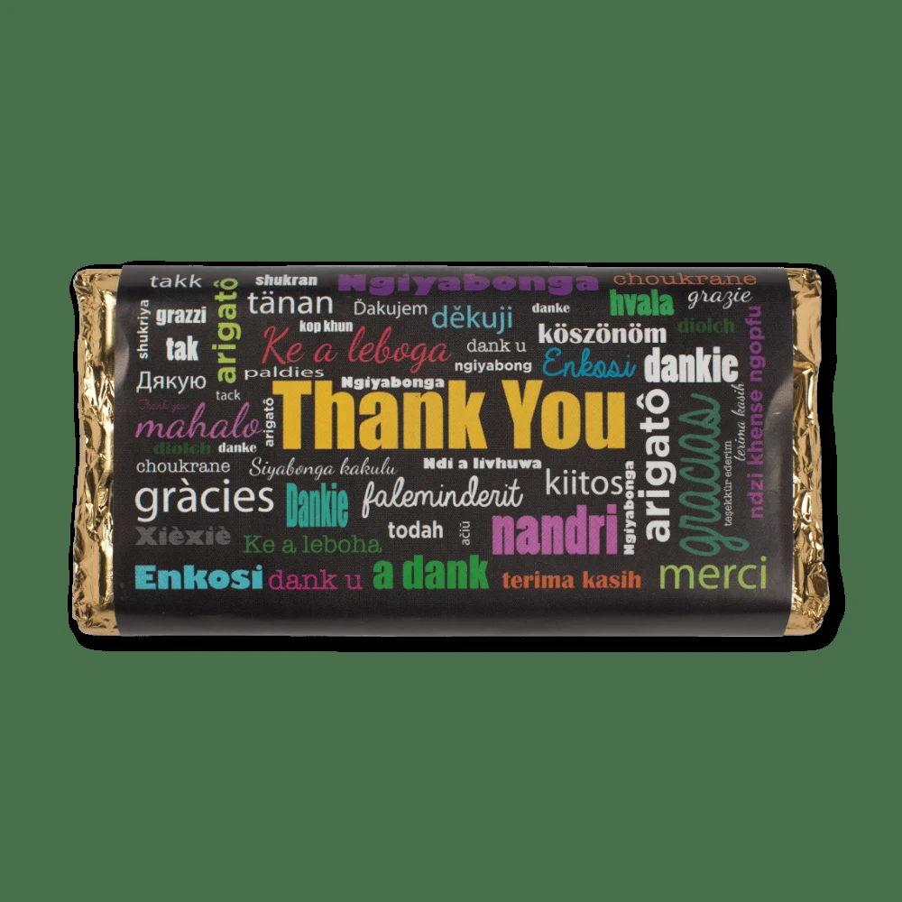 Geldhof Thank You’ – All Languages Chocolate Slab [90g]